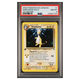 AMPHAROS-HOLO #1 1ST EDITION PSA 8 - Front