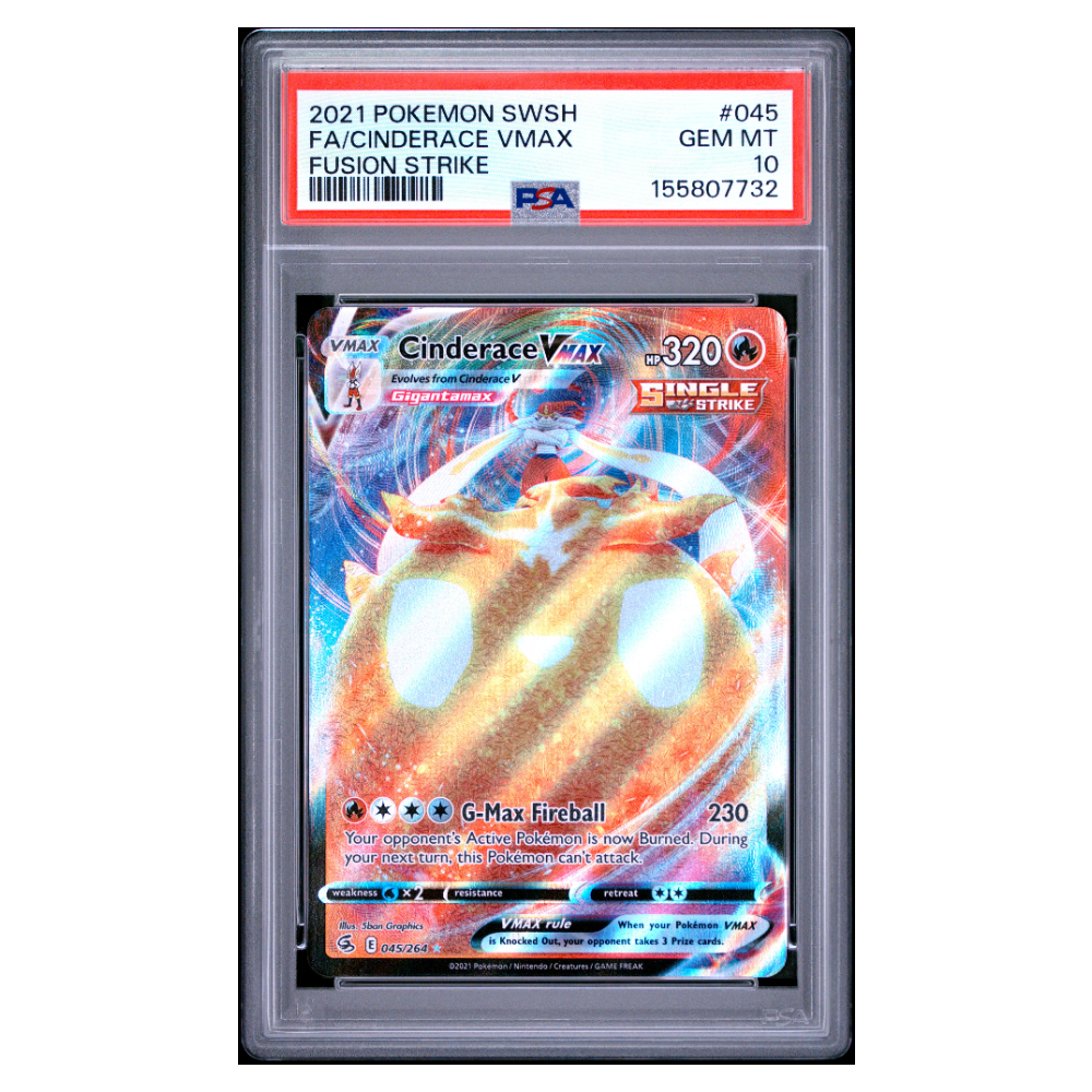 FA/CINDERACE VMAX #045 FUSION STRIKE PSA 10 - Front