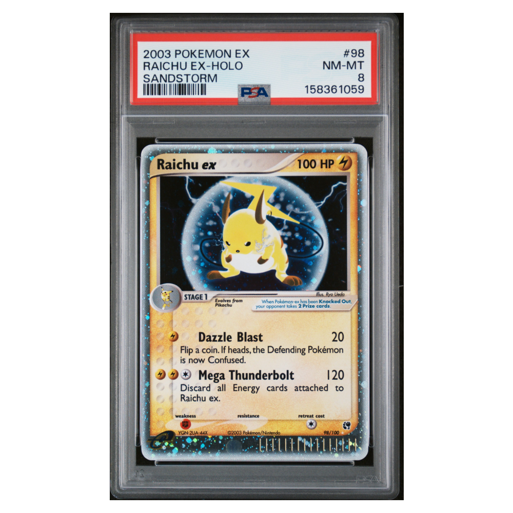 RAICHU EX-HOLO #98 SANDSTORM PSA 8 - Front