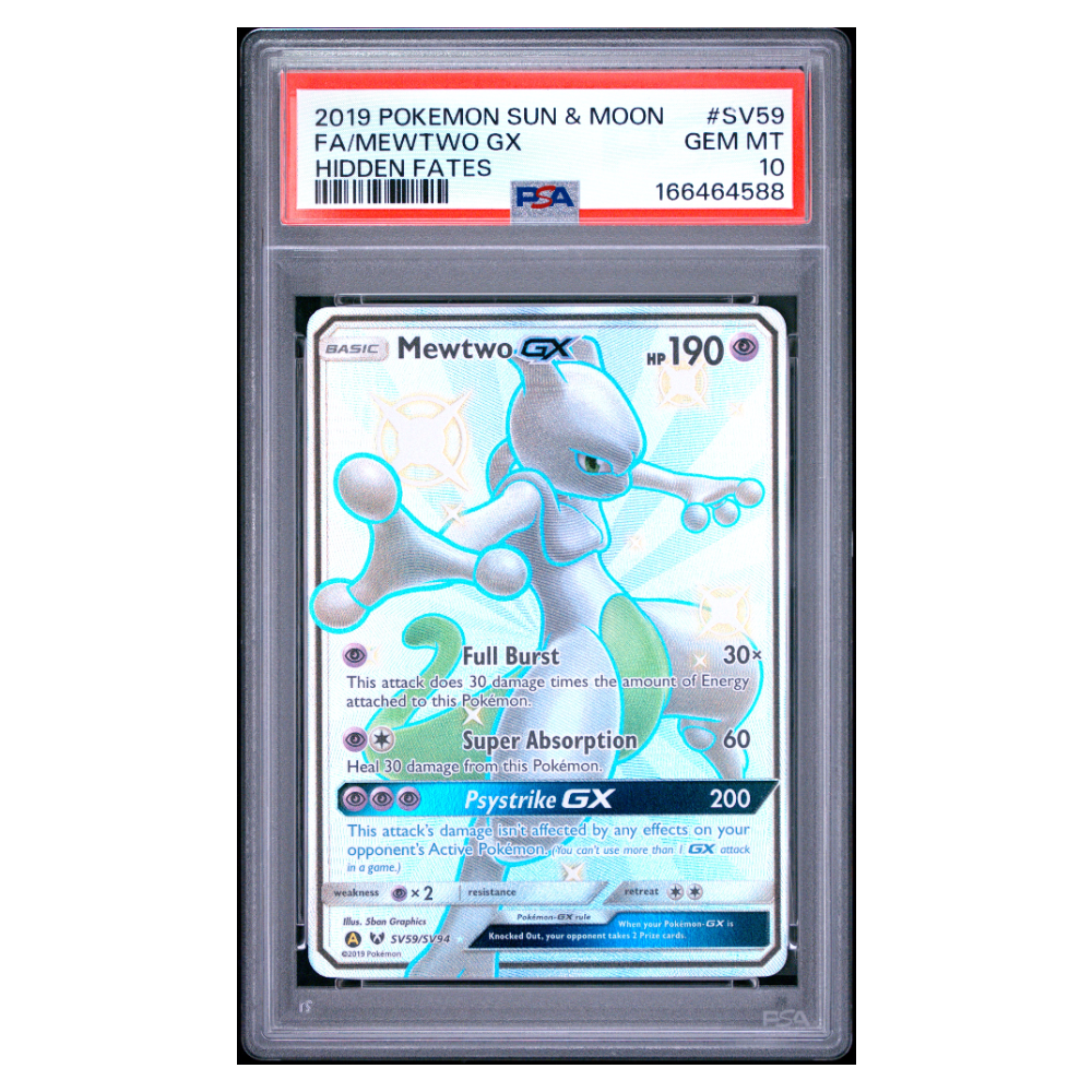 FA/MEWTWO GX #SV59 HIDDEN FATES PSA 10 - Front
