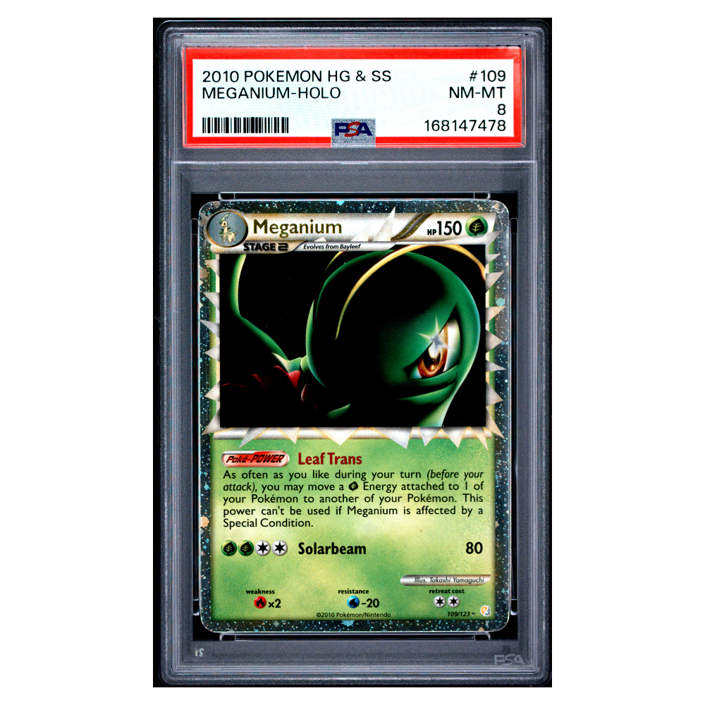 MEGANIUM-HOLO #109 PSA 8 - Front