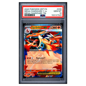 MEGA CHARIZARD Y ex #030 MEGA CHARIZARD TIN PSA 10 - Front