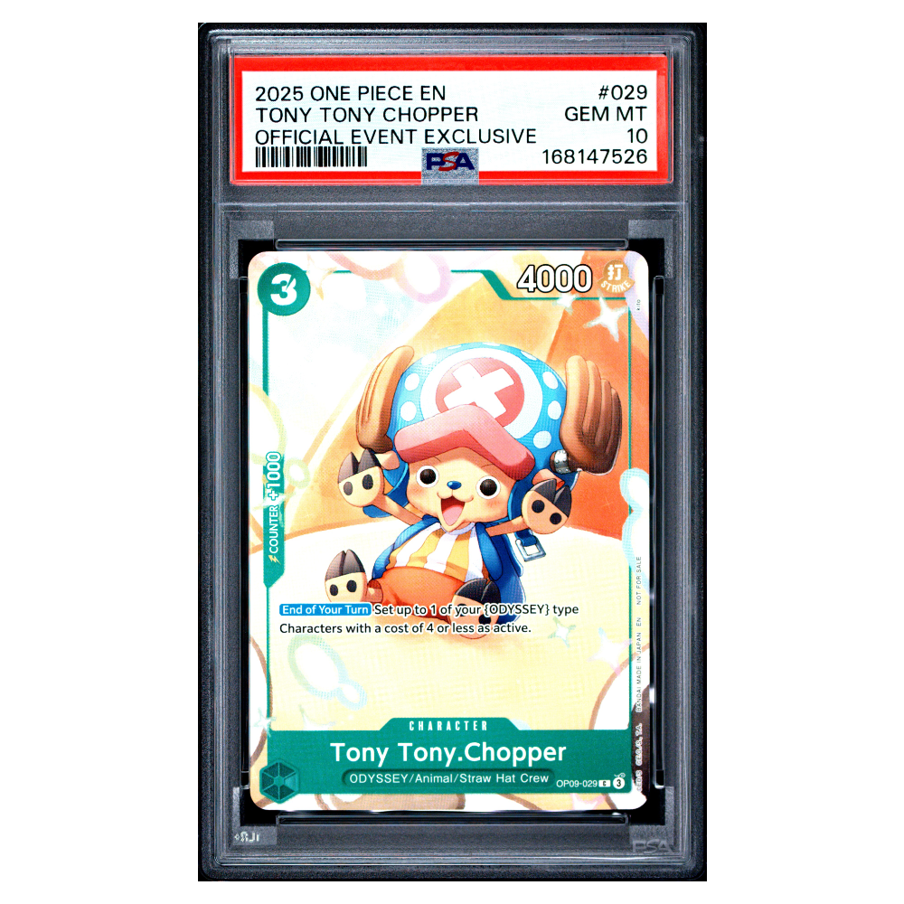 TONY TONY CHOPPER #029 OFFICIAL EVENT EXCLUSIVE PSA 10 - Front