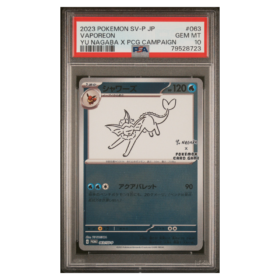 VAPOREON #063 YU NAGABA X PCG CAMPAIGN PSA 10 - Front