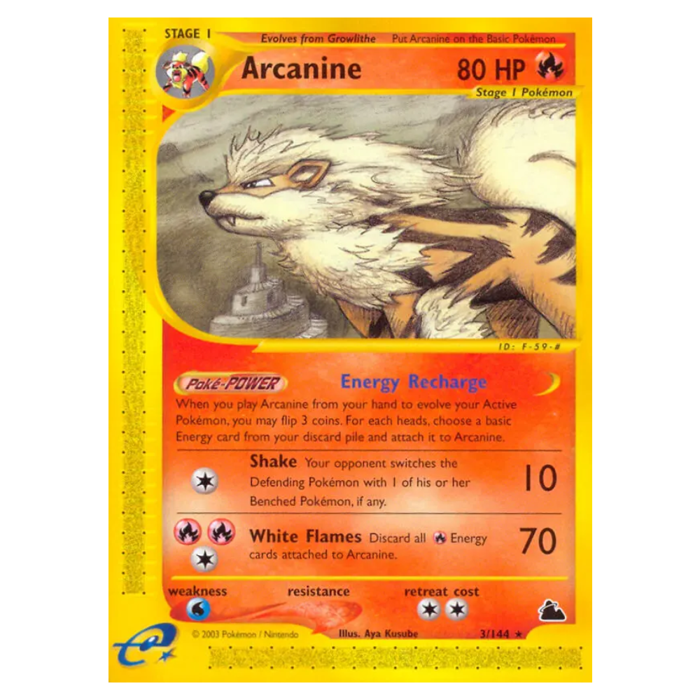 Arcanine Reverse Holo #3 Skyridge (EXC)