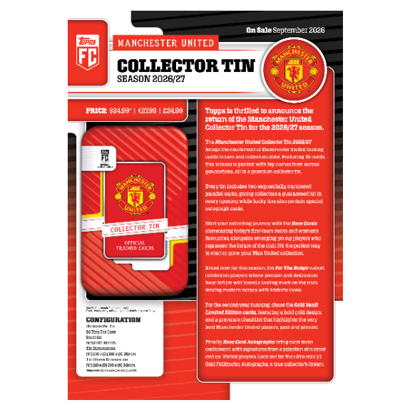 Topps Manchester United Collector Tin 2026/27 - Image 6
