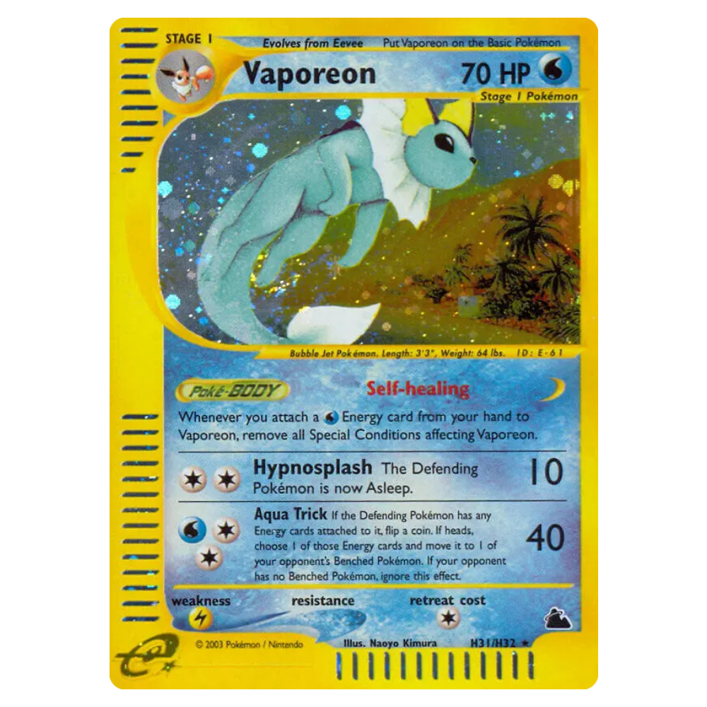 Vaporeon #H31 Skyridge (GOOD-)