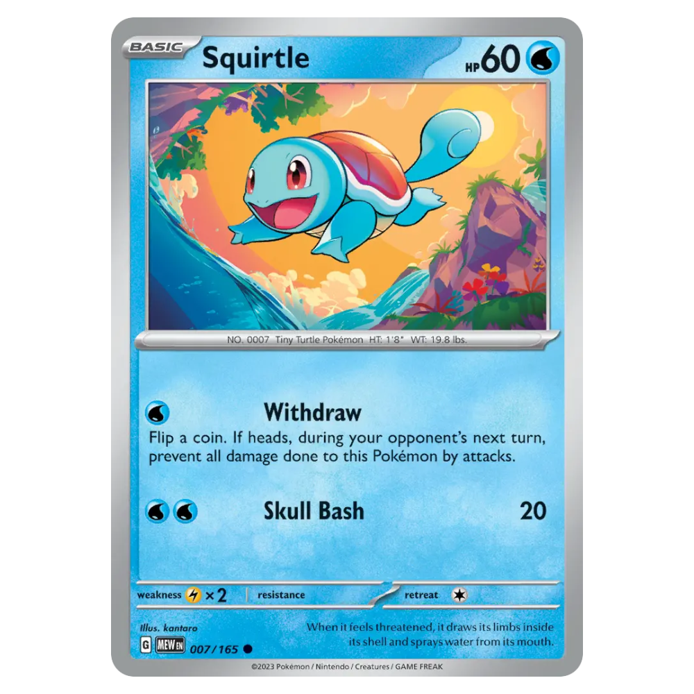 Squirtle #7 151 (POKEMON CENTER) (NM)