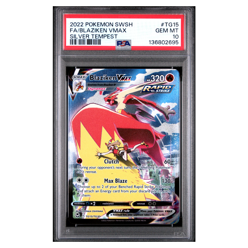 FA/BLAZIKEN VMAX #TG15 SILVER TEMPEST PSA 10 - Front