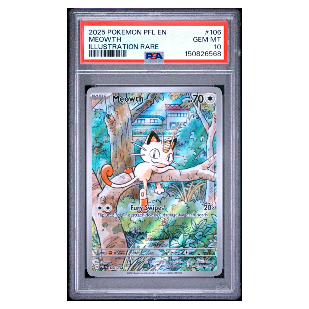 MEOWTH #106 ILLUSTRATION RARE PSA 10 - Front