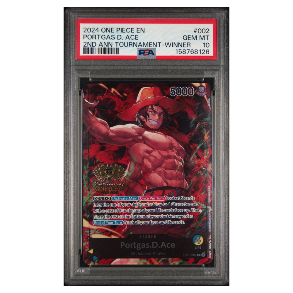 PORTGAS D. ACE #002 2ND ANN TOURNAMENT-WINNER PSA 10 - Front