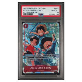 ACE & SABO & LUFFY #007 ALTERNATE ART PSA 10 - Front