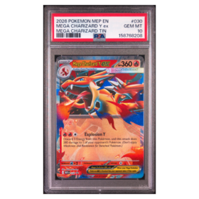 MEGA CHARIZARD Y ex #030 MEGA CHARIZARD TIN PSA 10 - Front