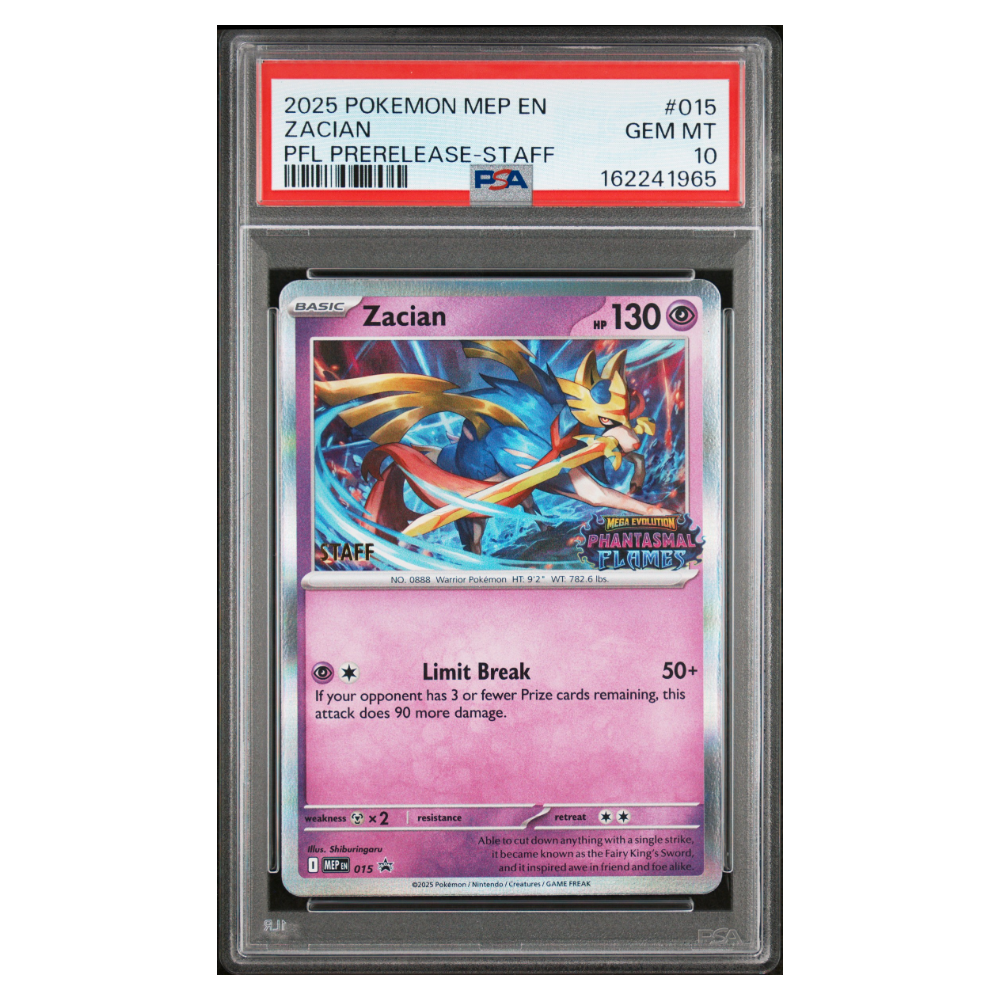 ZACIAN #015 PFL PRERELEASE-STAFF PSA 10 - Front