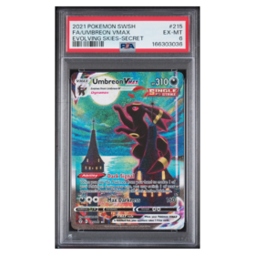 FA/UMBREON VMAX #215 EVOLVING SKIES-SECRET PSA 6 - Front