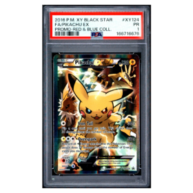 FA/PIKACHU EX #XY124 PROMO-RED & BLUE COLL. PSA 1 - Front