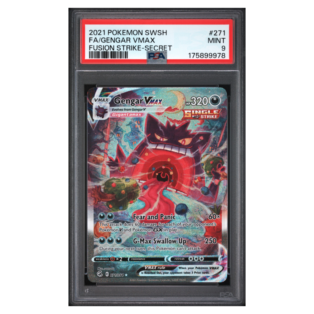 FA/GENGAR VMAX #271 FUSION STRIKE-SECRET PSA 9 - Front