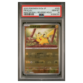 PIKACHU #025 MASTER BALL REVERSE HOLO PSA 10 - Front