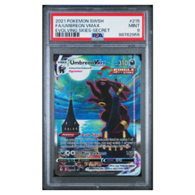 FA/UMBREON VMAX #215 EVOLVING SKIES-SECRET PSA 9 - Front