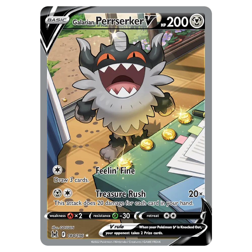 Galarian Perrserker V #184 Lost Origin (GOOD)