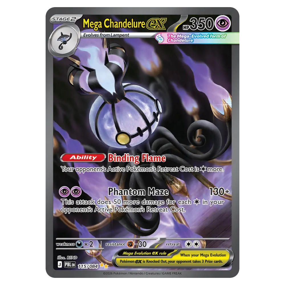 Mega Chandelure ex #115 Pitch Black (NM)