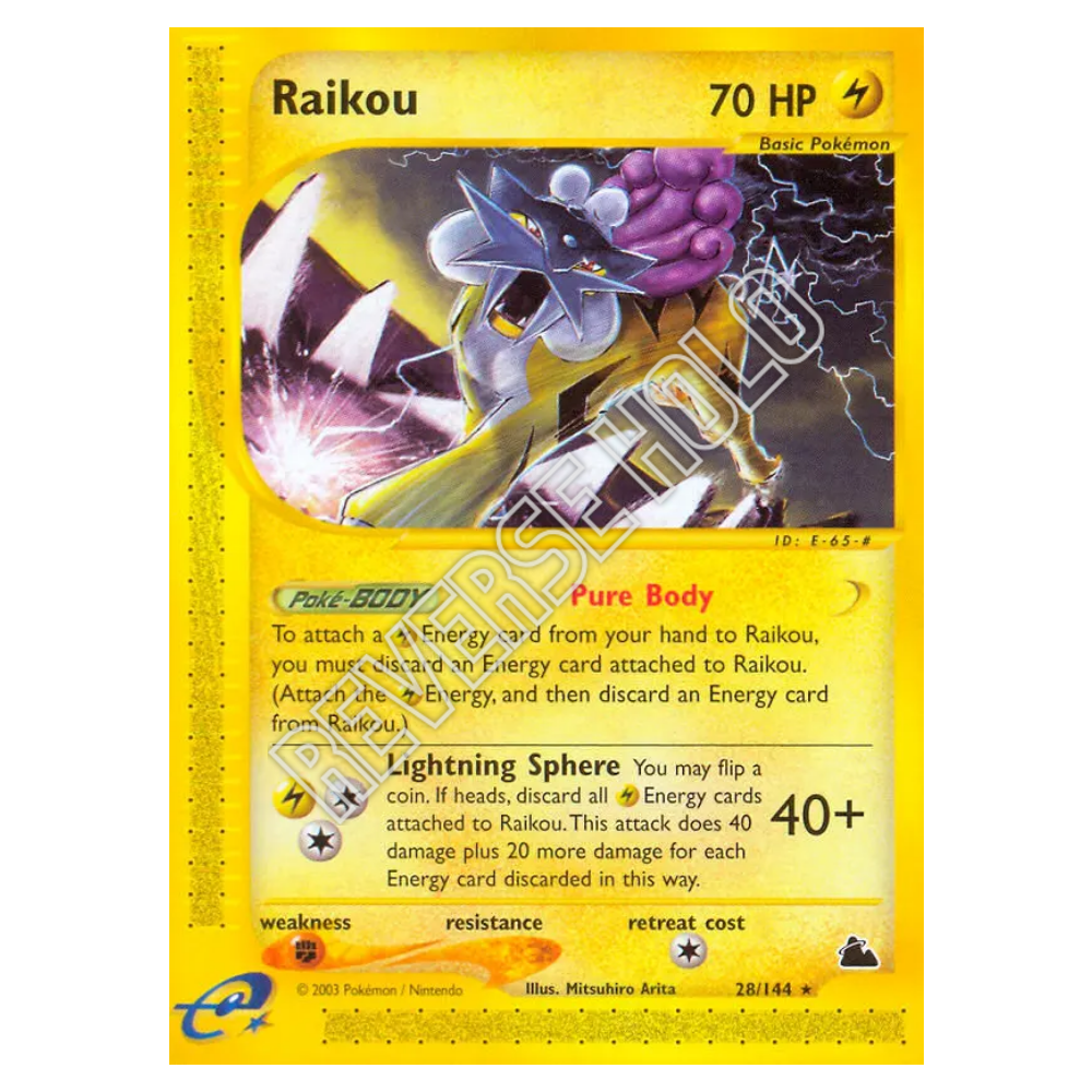 Raikou #28 Skyridge Reverse Holo (HP)