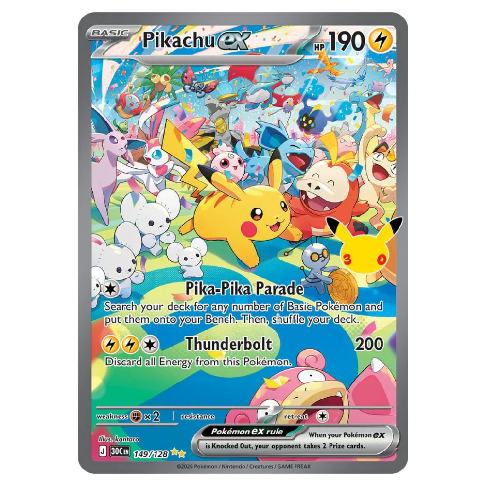 Pikachu ex #149 30th Celebration (NM)