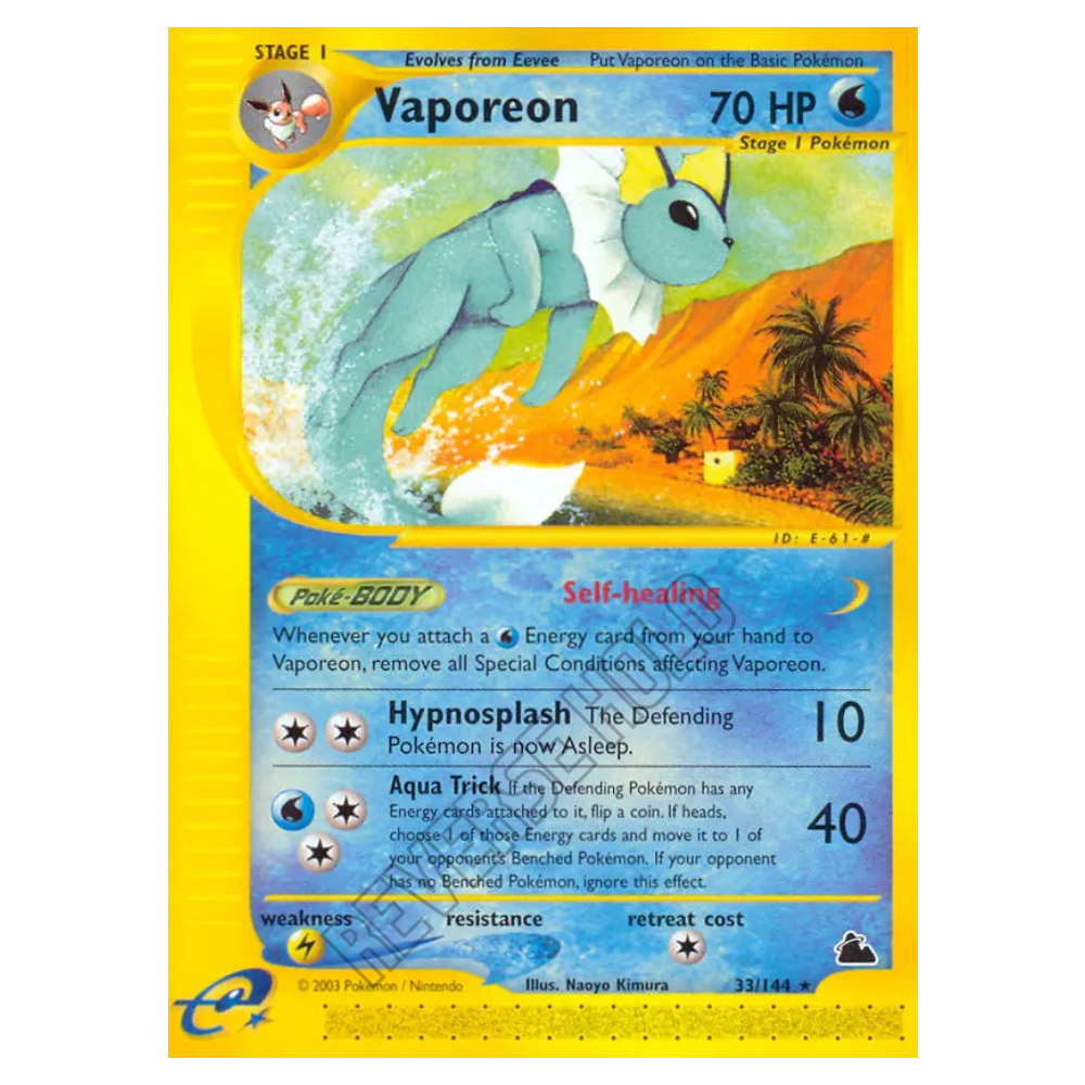 Vaporeon #33 Skyridge Reverse Holo (PL+)