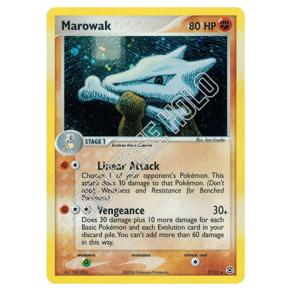 Marowak #7 FireRed & LeafGreen Reverse Holo (GOOD+)