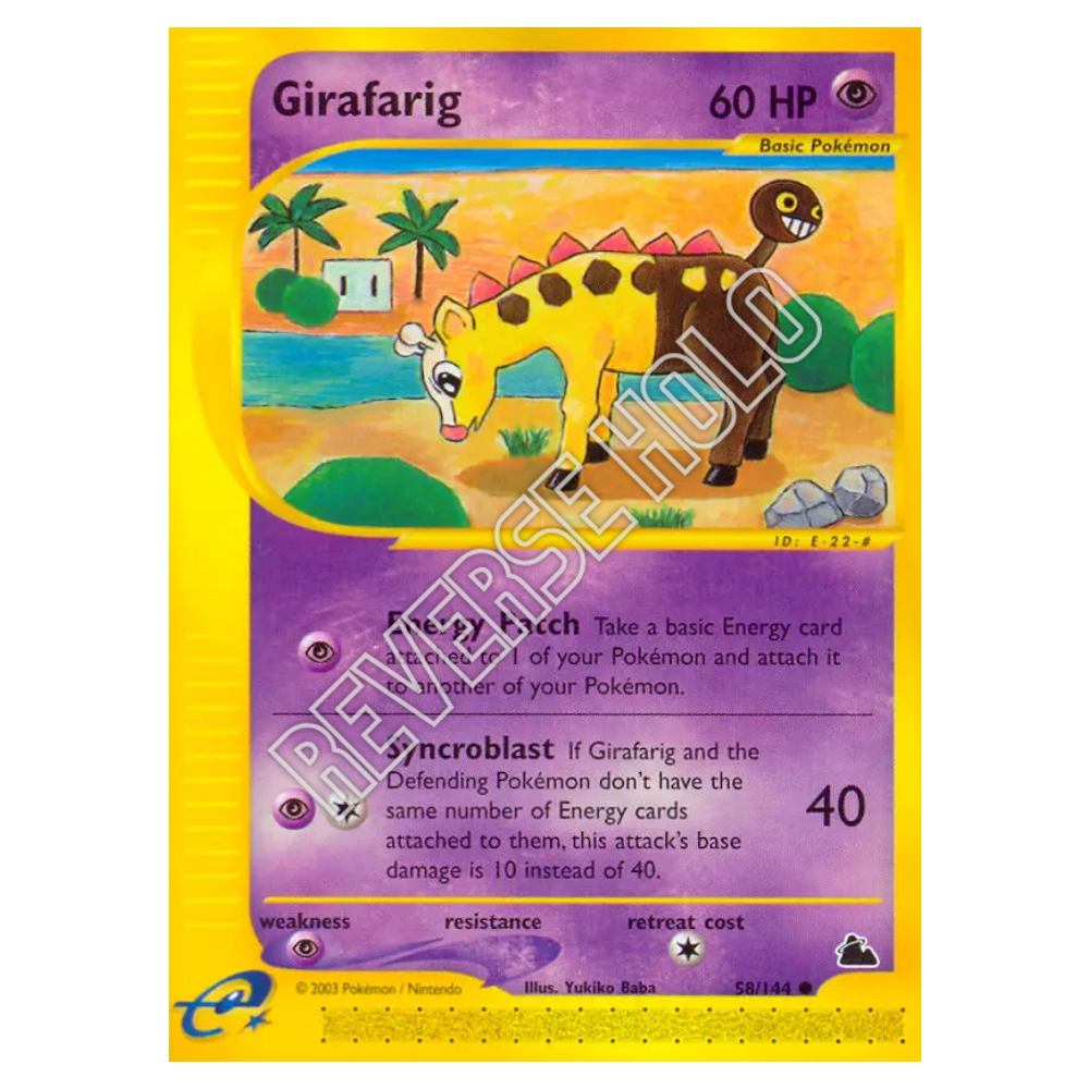Girafarig #58 Skyridge Reverse Holo (GOOD)