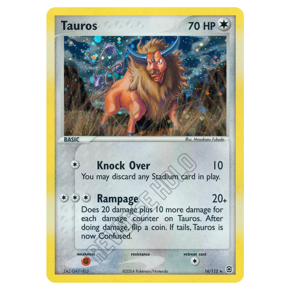 Tauros #16 FireRed & LeafGreen Reverse Holo (HP)