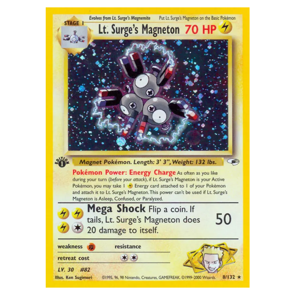 Lt. Surge's Magneton #8 Gym Heroes Holo (EXC)