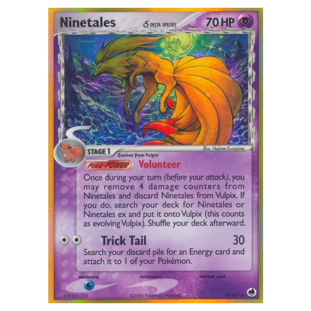 Ninetales δ #8 Dragon Frontiers Holo (LP-)