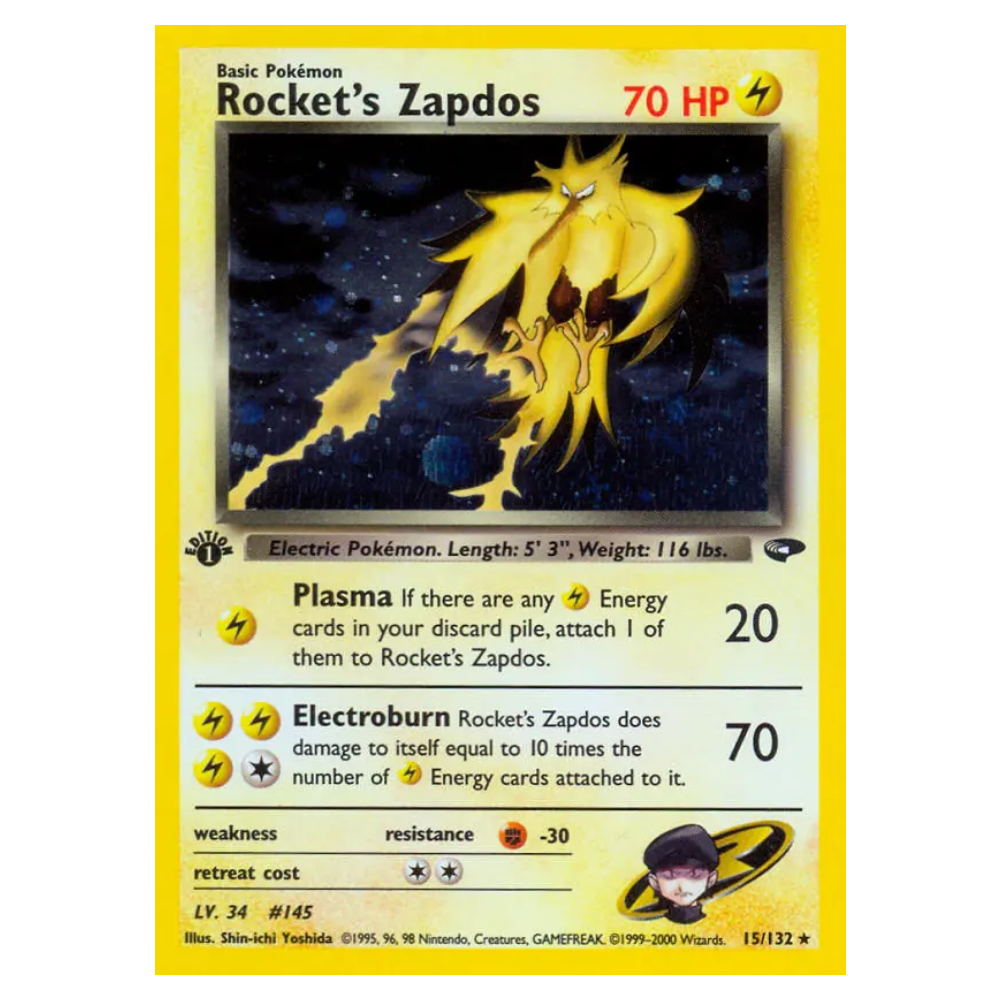 Rocket's Zapdos #15 Gym Challenge Holo (LP)