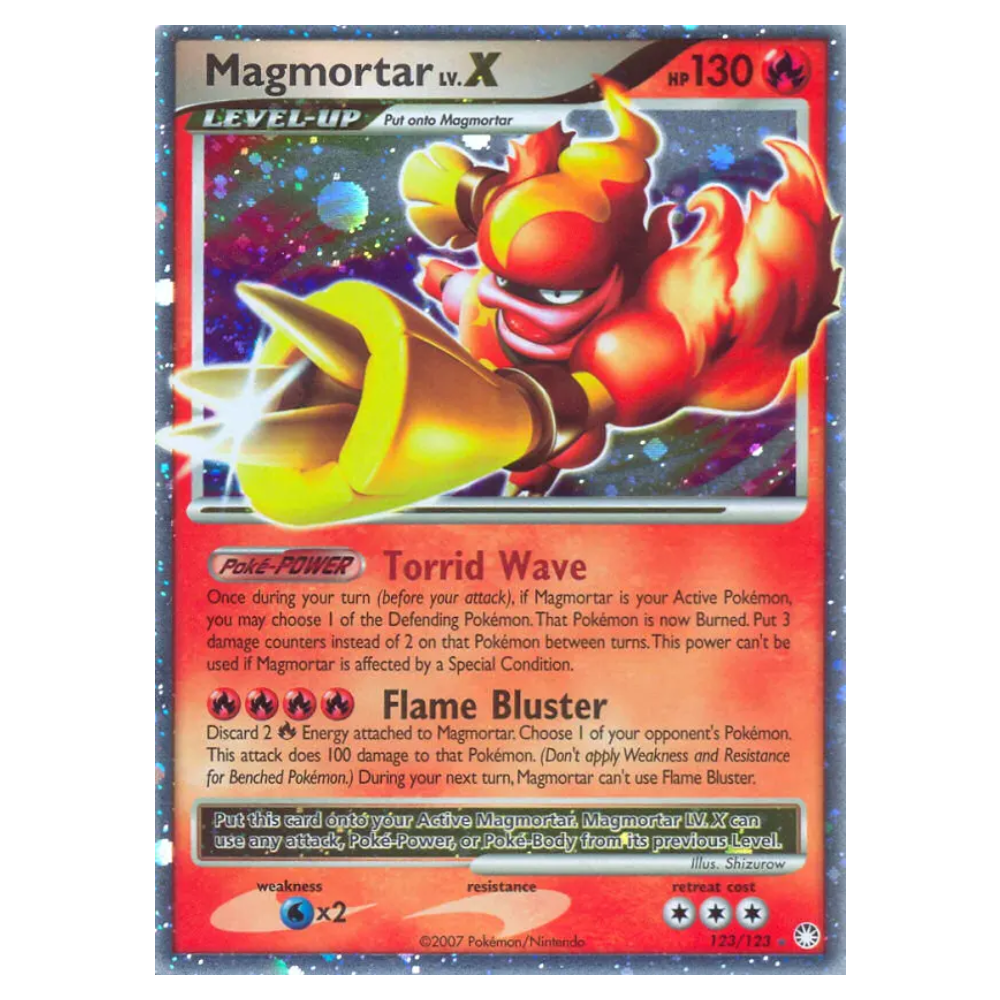 Magmortar LV.X #123 Mysterious Treasures Holo (GOOD)