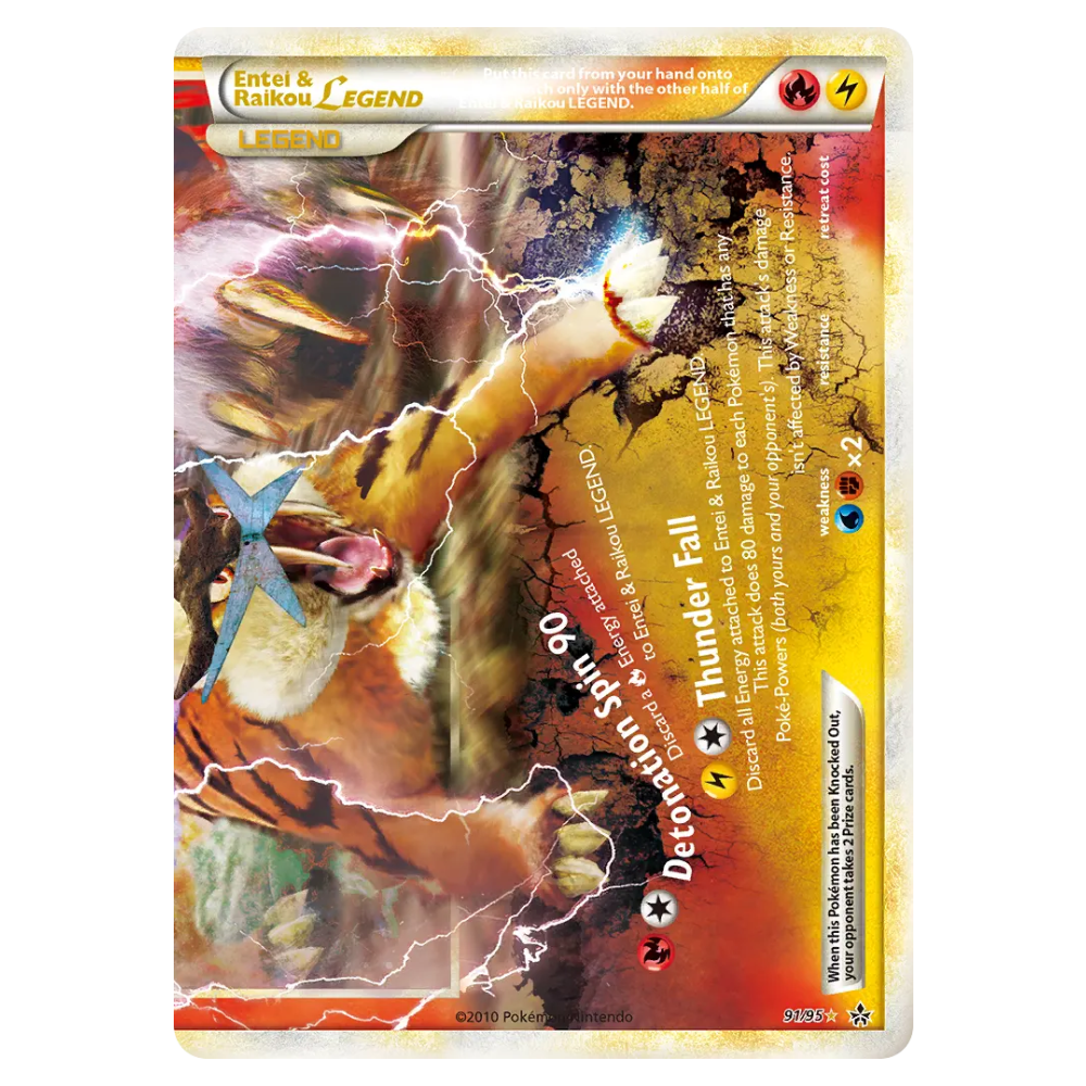 Entei & Raikou LEGEND #91 HS - Unleashed Holo (LP)