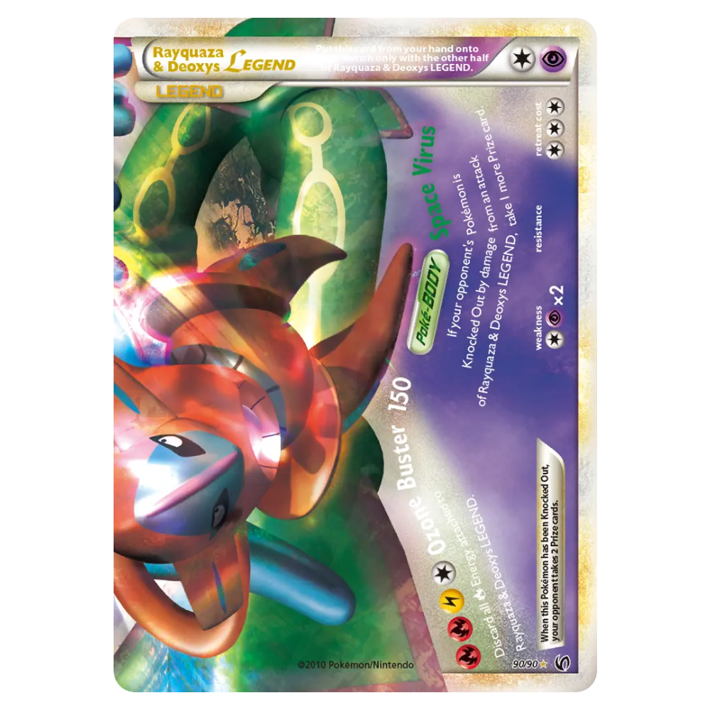 Rayquaza & Deoxys LEGEND #90 HS - Undaunted Holo (GOOD)