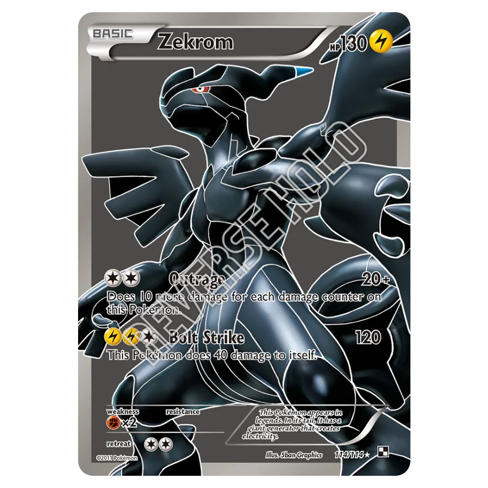 Zekrom #114 Black & White Reverse Holo (GOOD+)